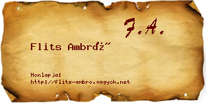 Flits Ambró névjegykártya